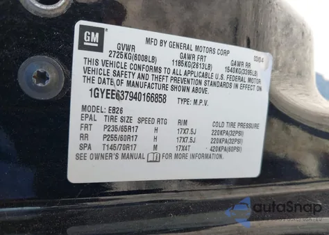 2004 Cadillac Srx Standard z USA, uszkodzony, nr VIN 1GYEE637940166858